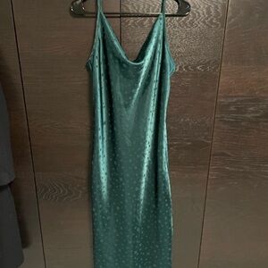 Elegant Teal Satin Slip Dress